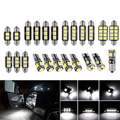 23x Interior White Light Bulb 5050 5smd Auto Dome Car 12v Led Festoon Globe DF