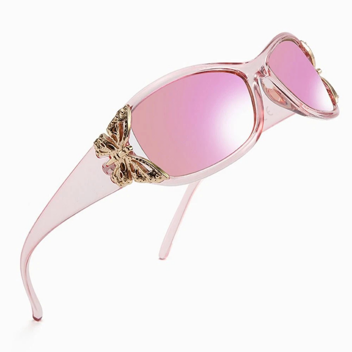 Polarized Wrap-Around Sunglasses Pink UV Protection Sport Eyewear