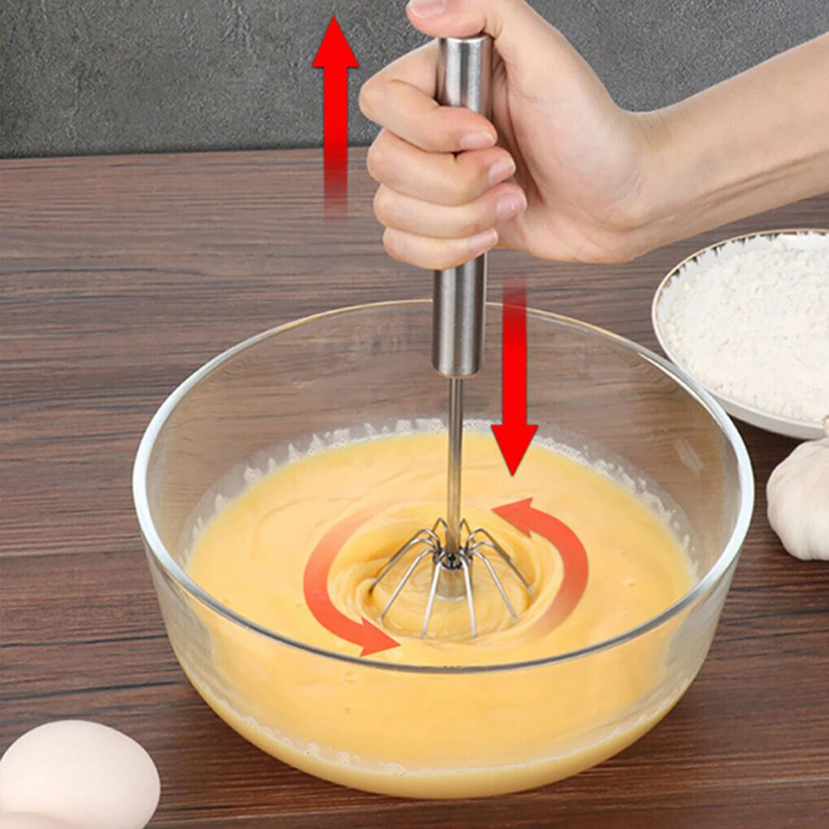 10 Inch Kitchen Semi Automatic Easy Whisk Stainless Steel Mixer