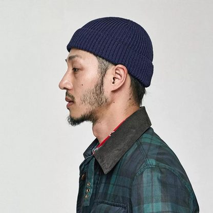 Navy Soft Knitted cap Fashion Beanie Winter Spring Hat Men Women