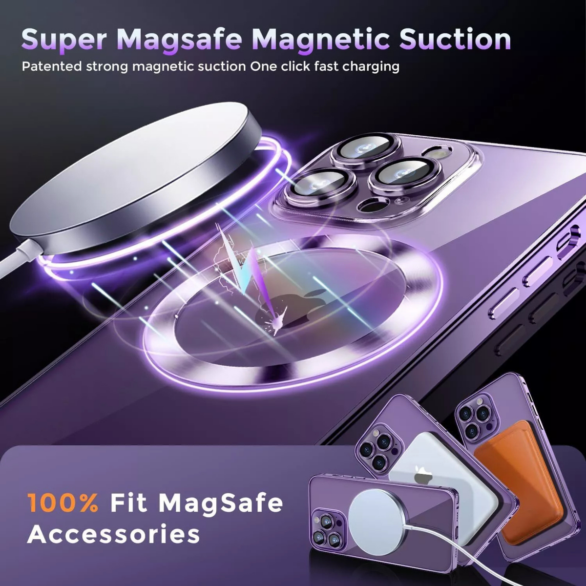 Shockproof Case Slim MagSafe Plating For iPhone 13 Pro Max Purple