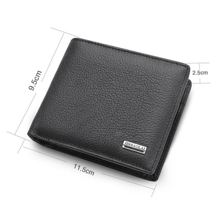 Coin Purse Wallet Genuine Mens Leather Wallet Multiple Card Slots Cowhide Black