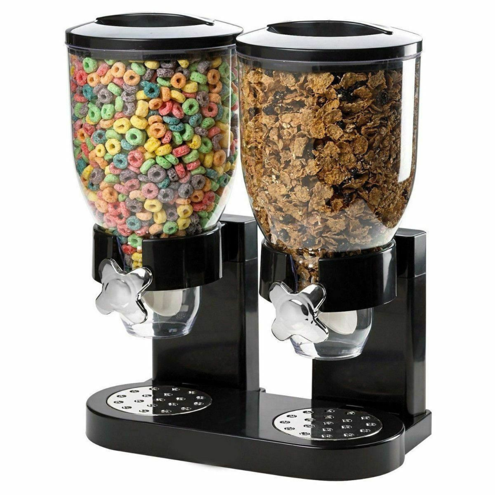 Food Grains Containers  Large Double Cereal Dispenser Dry Nuts Storage Container