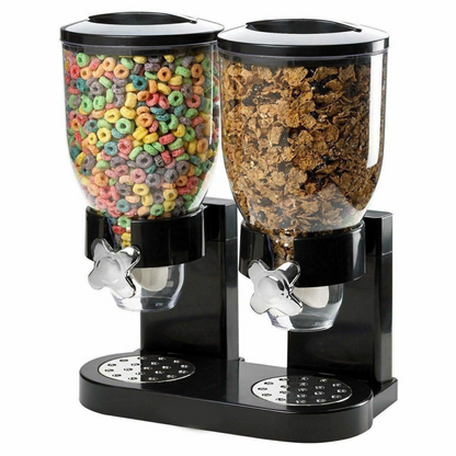 Food Grains Containers  Large Double Cereal Dispenser Dry Nuts Storage Container