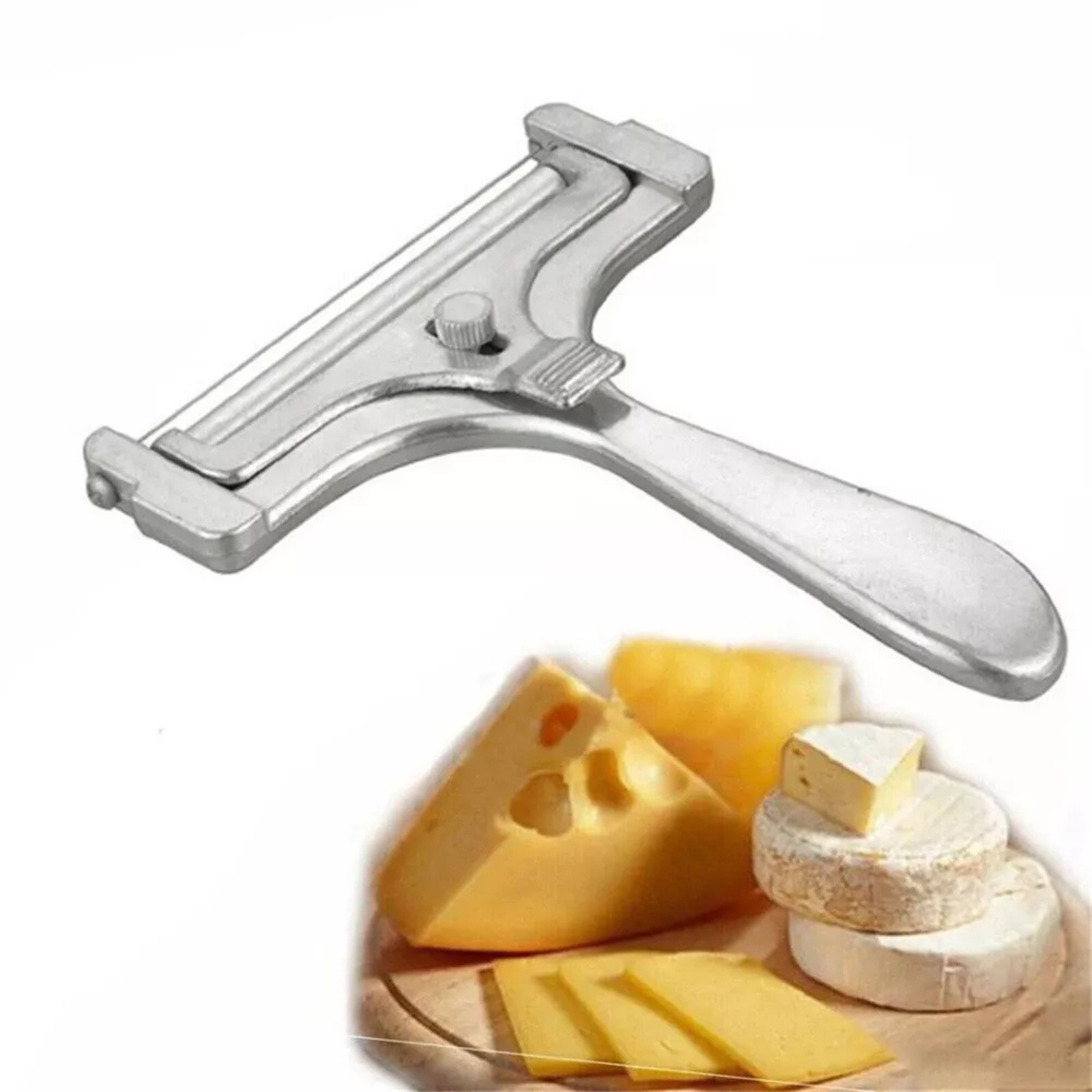 Kitchen Cooking Wire Cheese Cutter Adjustable Cheese Slicer Stainless Steel 1x