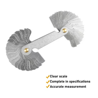 Tap Pitch Inspection Angle 60° Metric 55° Imperial 52 Blades Screw Thread Gauge
