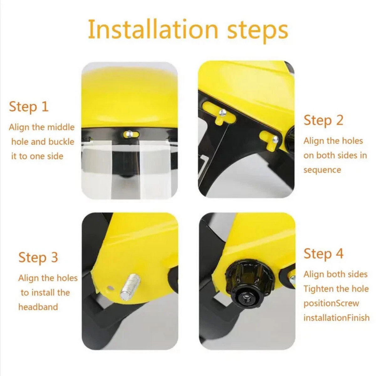 Mowing Face Shield Safety Gear Outdoor Garden Protective Mask Headgear Yellow