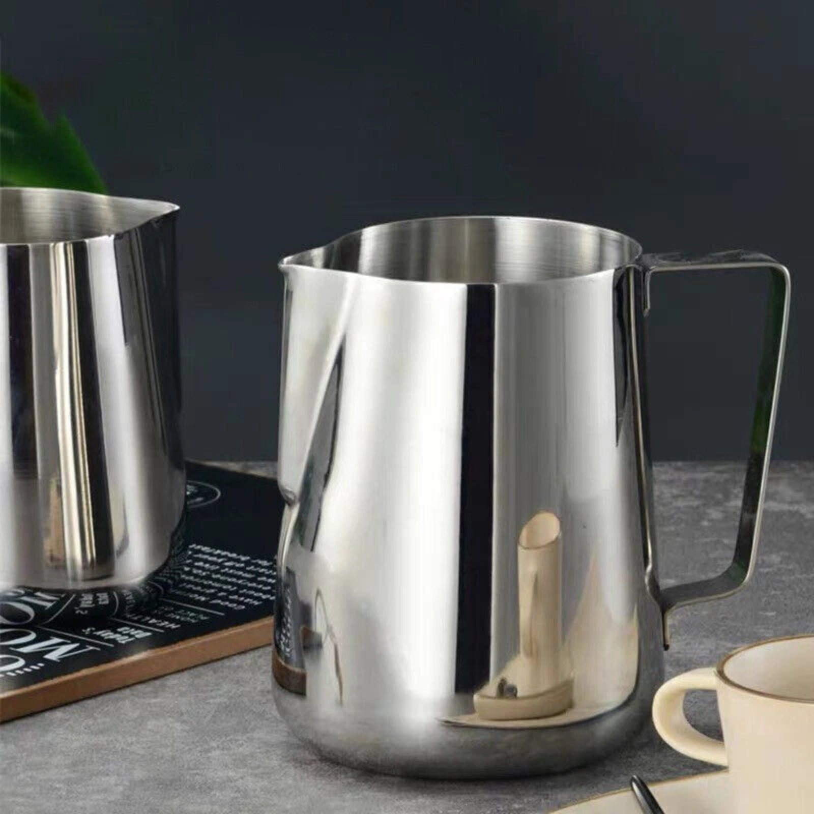 Coffee Milk Jug Stainless Steel Frothing Pitcher 350ml Barista