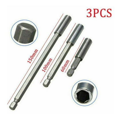 3x Quick Release 1/4 Hex Shank Holder Drill Bit Set Screwdriver Extension Kit