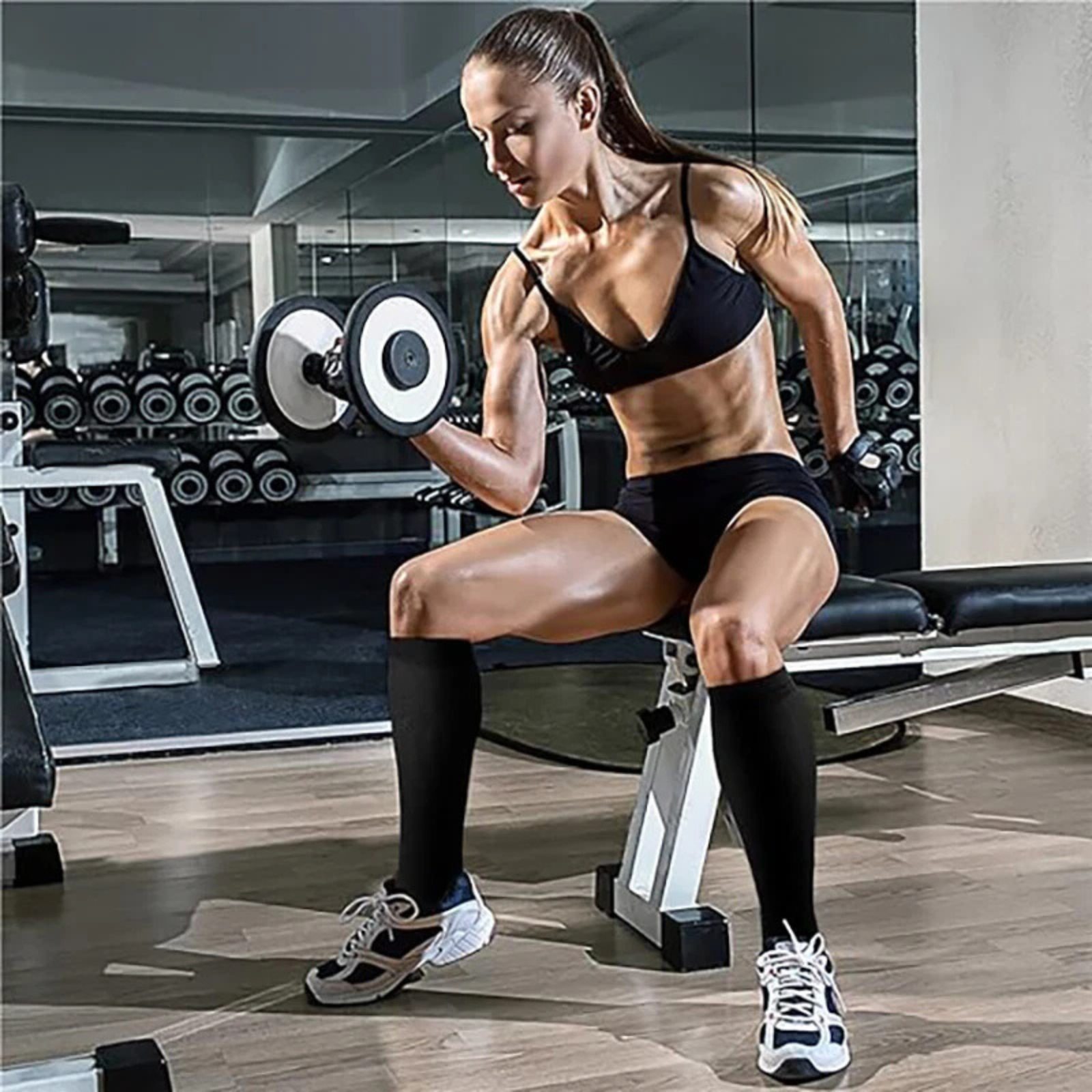 Travel Flight Compression Socks 1 Pair M and 1 Pair L Circulation Support