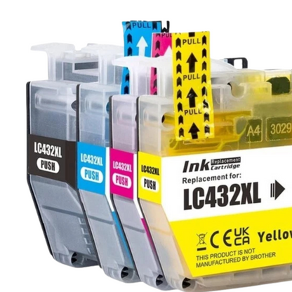 Ink Cartridges Set 5 Pack Compatible Brother LC-432XL High Yield