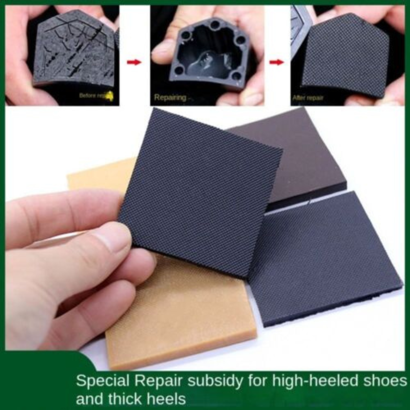 Sandals High Heels Outsole Replacement Rubber Sole Protector 60x60x3.5mm Black