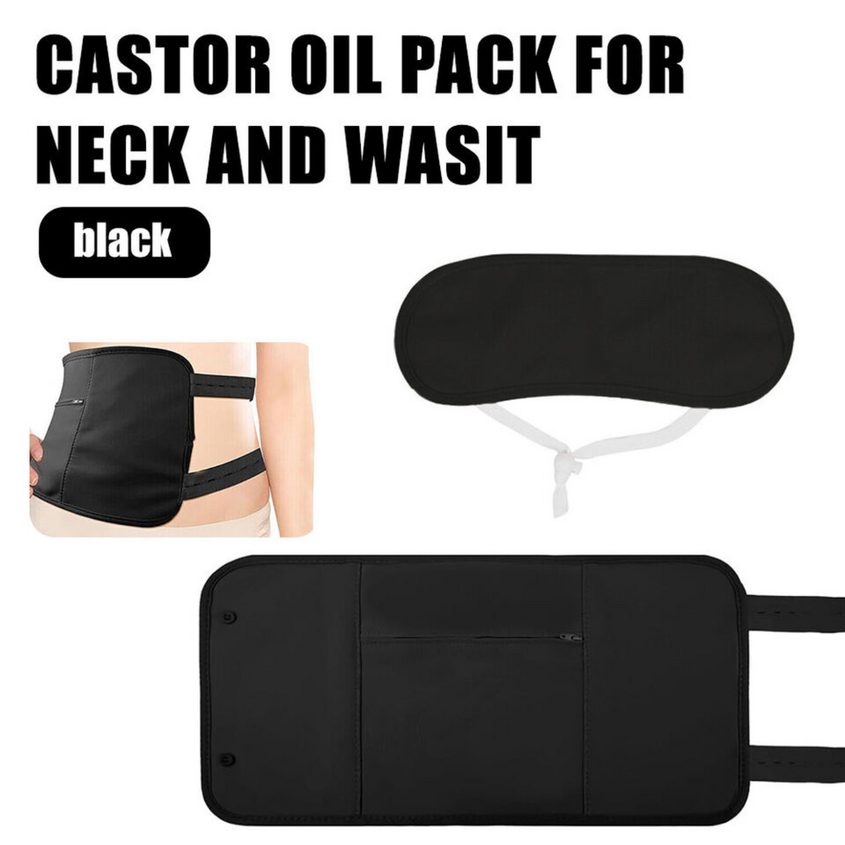 Inflammation Wrap Belt Toxin Remover Sets Pack Black Waist Neck