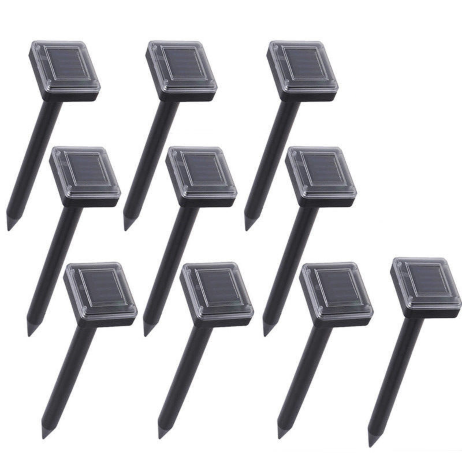Pest Repeller Mole Rodent 10x Solar Powered Ultrasonic Snake Mice Rat Repellent