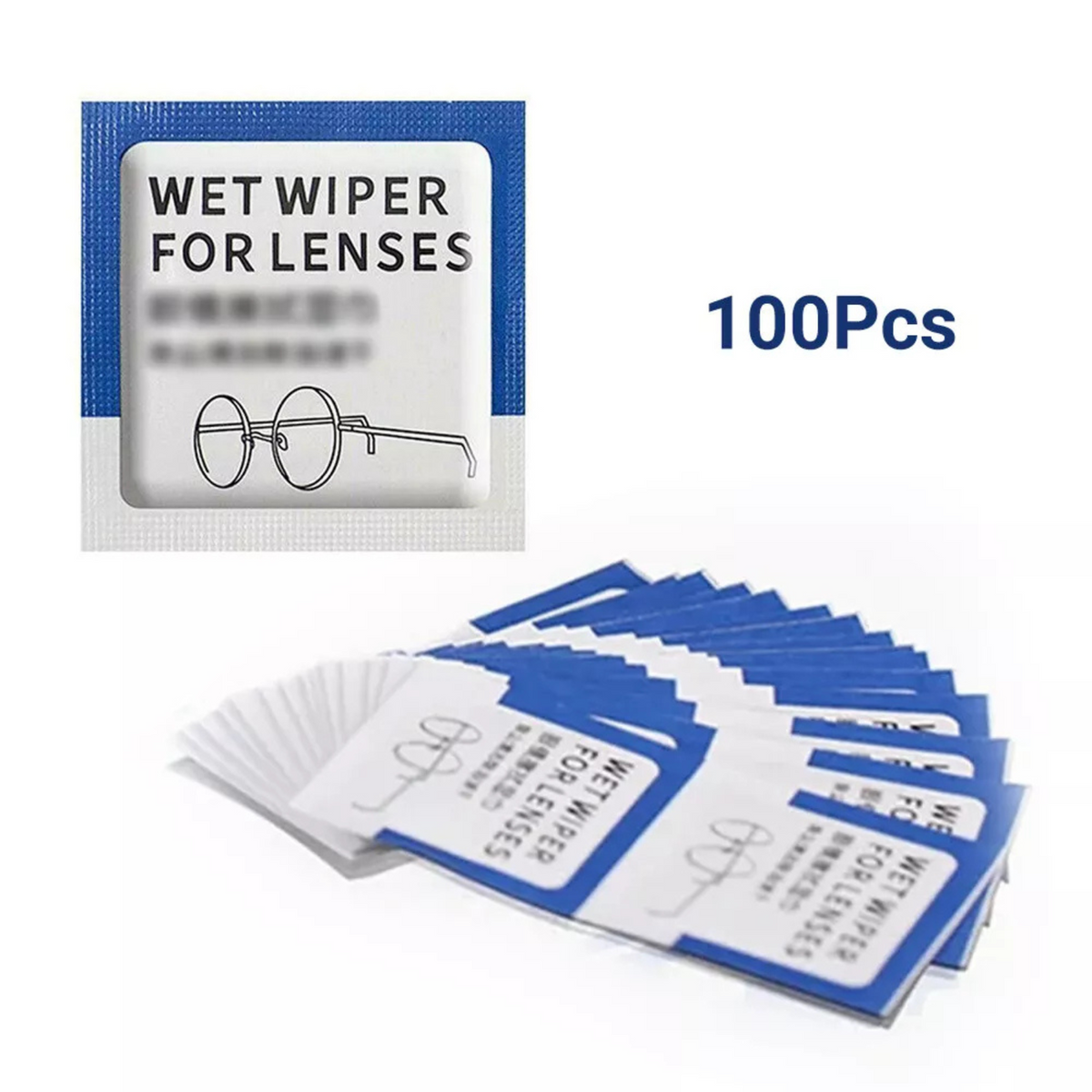 Lens Disposable Anti Fog Wet Wipes Cleaning 100Pcs Glasses Cleaner