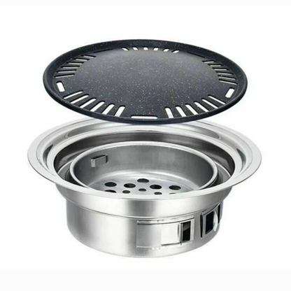 Korean Style Portable Charcoal BBQ Grill Compact Tabletop Cooking Stove Set