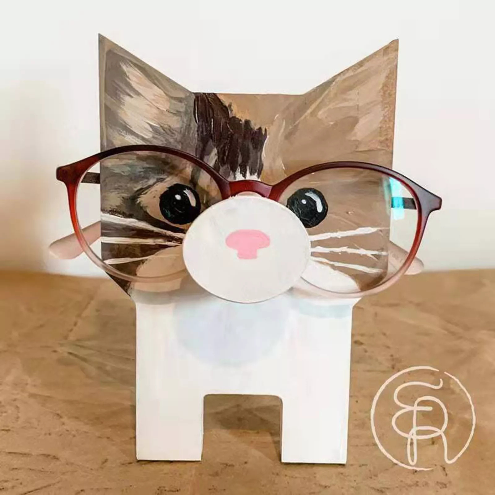 Cat Stand Display Rack Sunglasses Wooden Animal Glasses Display Eyeglasses