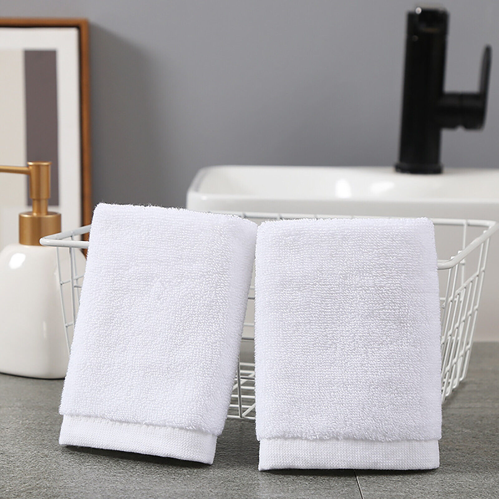 20pcs Cotton Wash Clothes Plain Towels Budget Face Washer Wipe