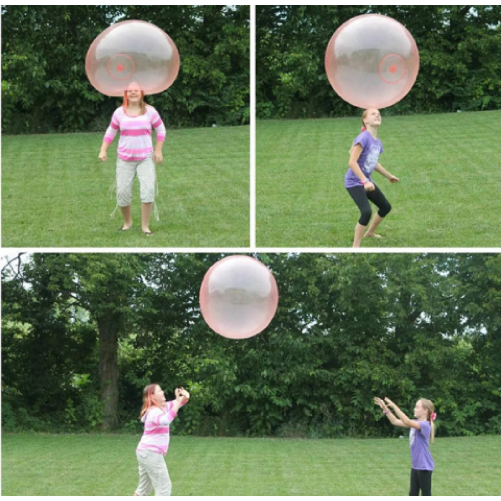 Pink Water Balloons Inflatable Wubble Bubble Ball Firm  Super Soft Refillable