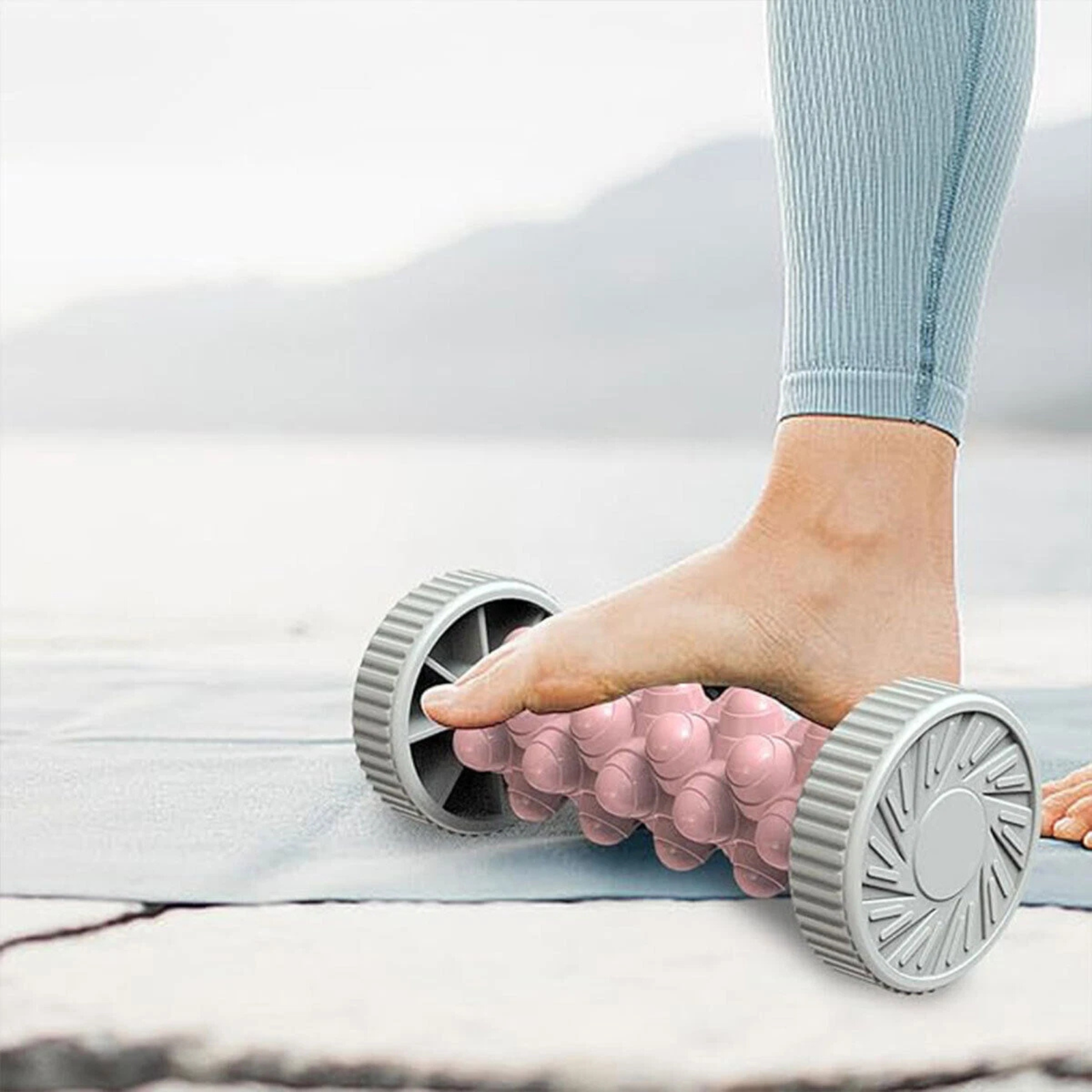 Foot Massage Roller for Arch Pain Relief Textured Pink Design