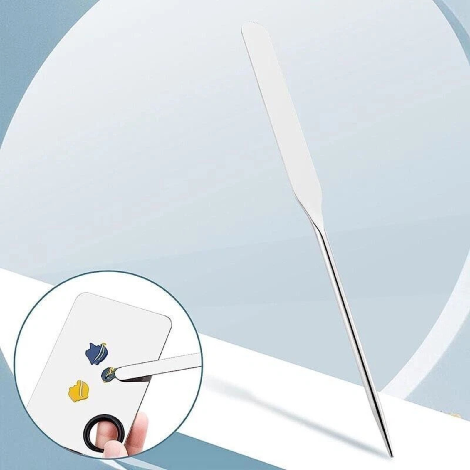 Stainless Steel Makeup Spatula for Toner Mixing & Skincare Application