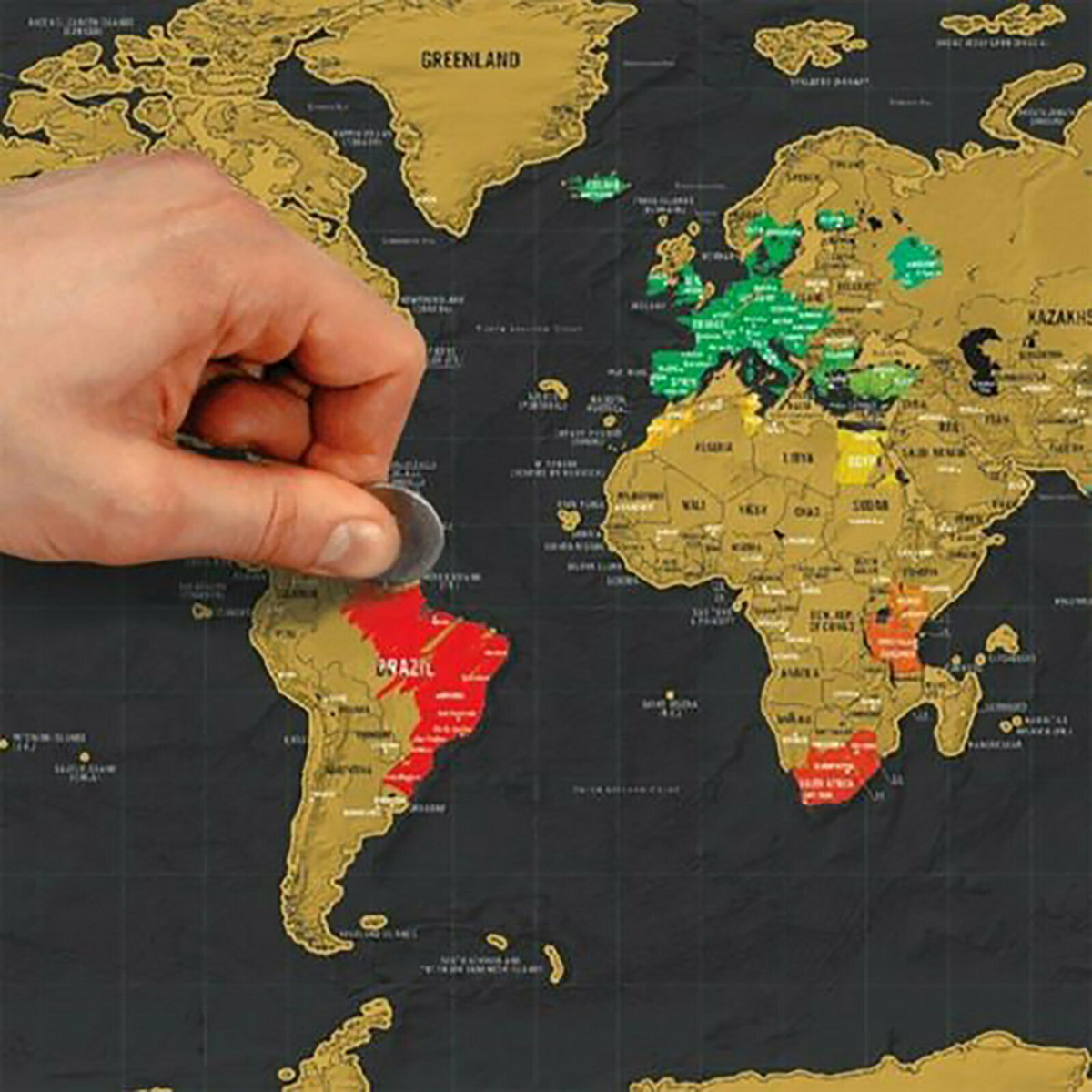 Large Poster Atlas Travel Decor Gift Deluxe Scratch off world Map Interactive