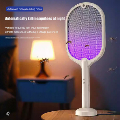 Racket Fly Swatter Mosquito 2 In 1 Electric USB Rechargeable Killer Zapper