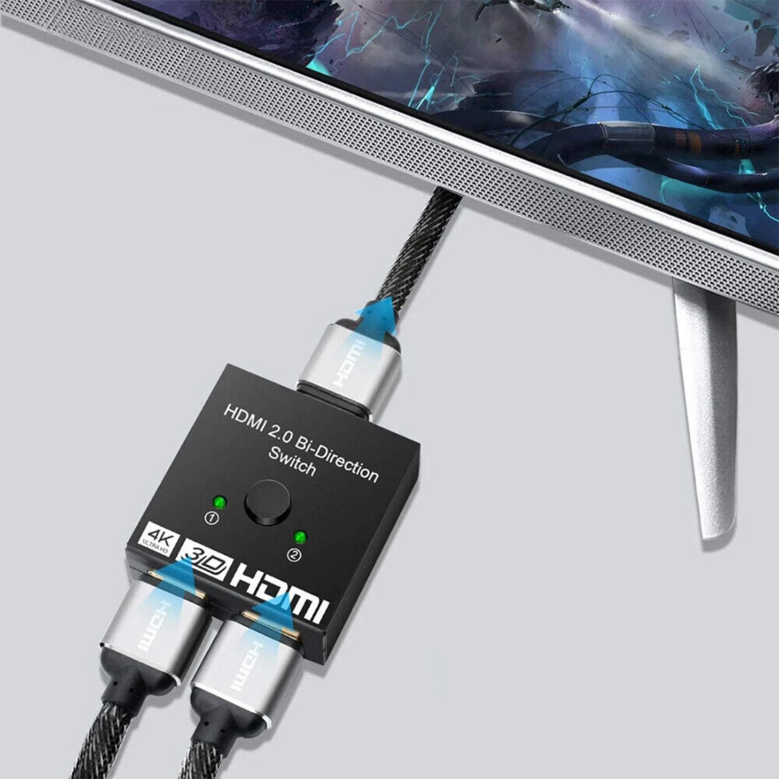 2 In 1 In Out UHD 4K Bi Direction Hub HDMI 2.0 Switcher Splitter Hub HDCP 3D
