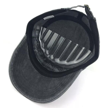 Cadet Field Military Cap Style Adjustable Classic Army Plain Black Baseball Hat