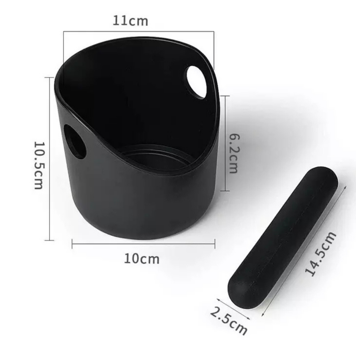 Box Tamper Tube Bin Black Bucket Coffee Waste Container Grinds Knock