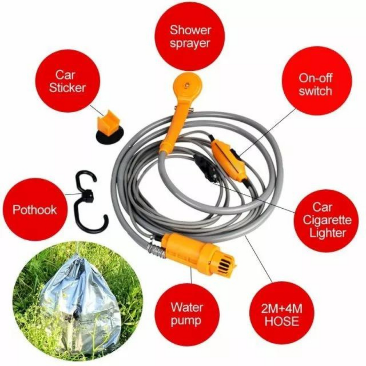 Boat Car Caravan Travel Water Pump 12V Portable Automobile Shower Set