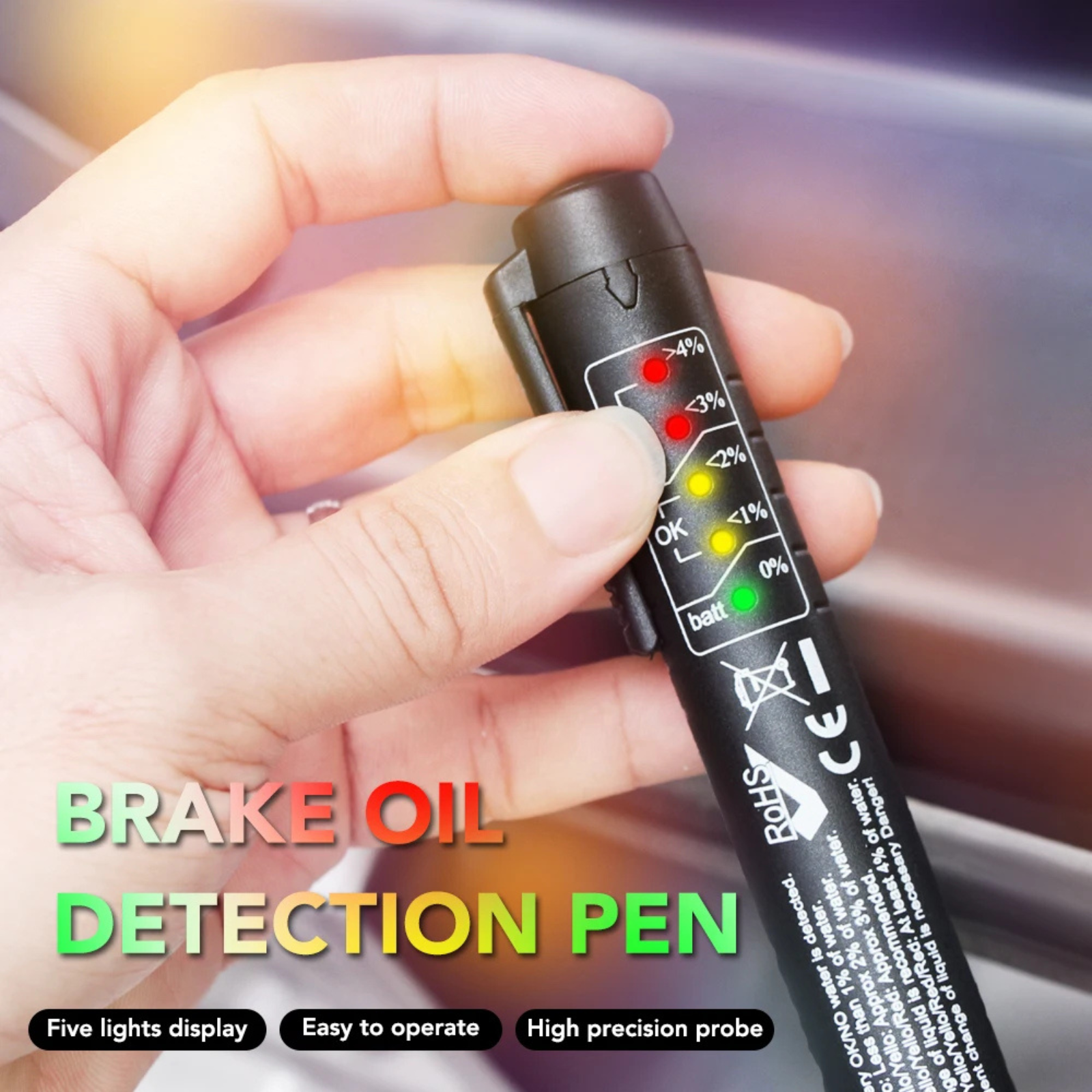 Test Indicator Pen Brake Oil Fluid Tester LED Moisture Liquid Tool Car Vehicle
