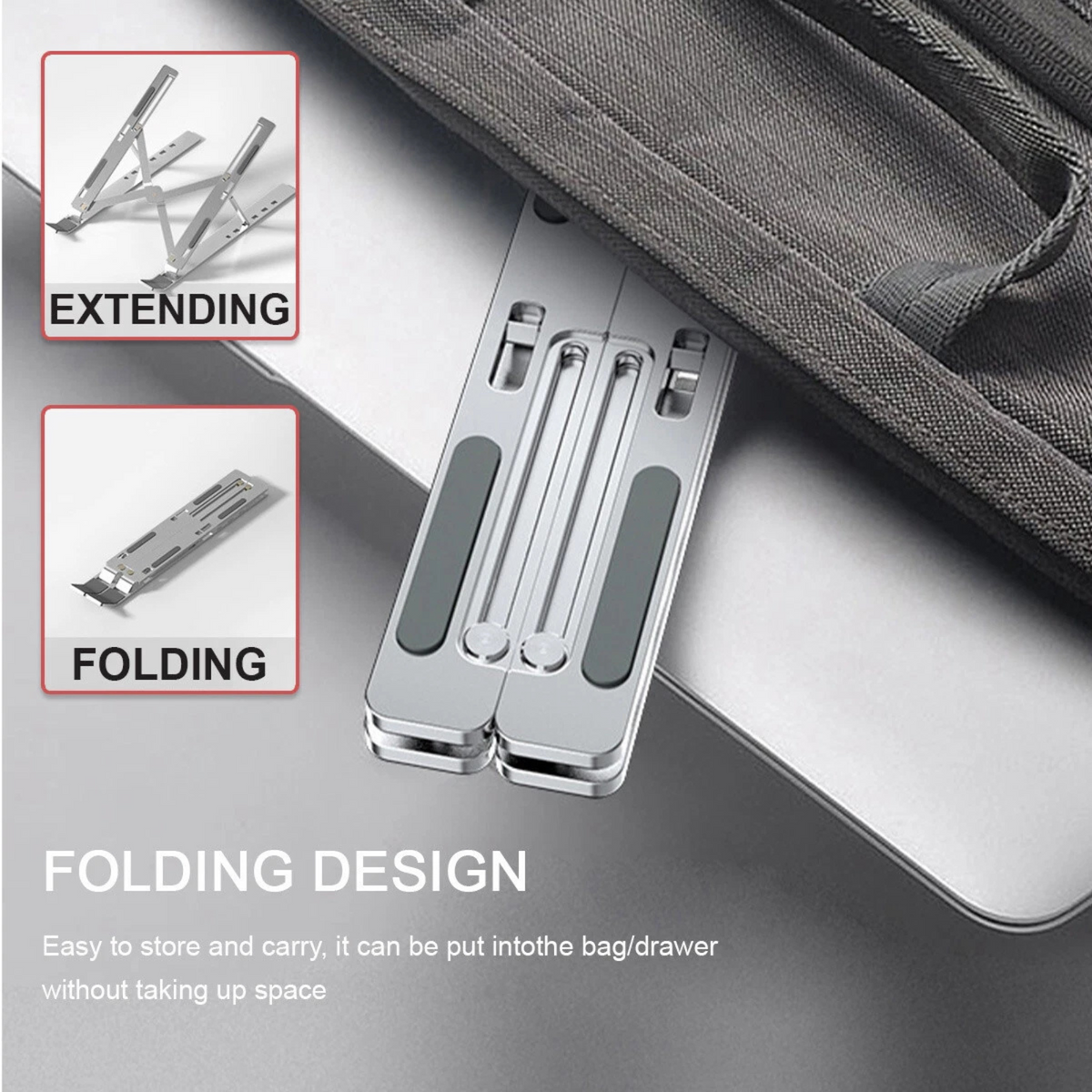 Adjustable Laptop Stand Ergonomic Portable Foldable Desktop Tripod Tray Holder