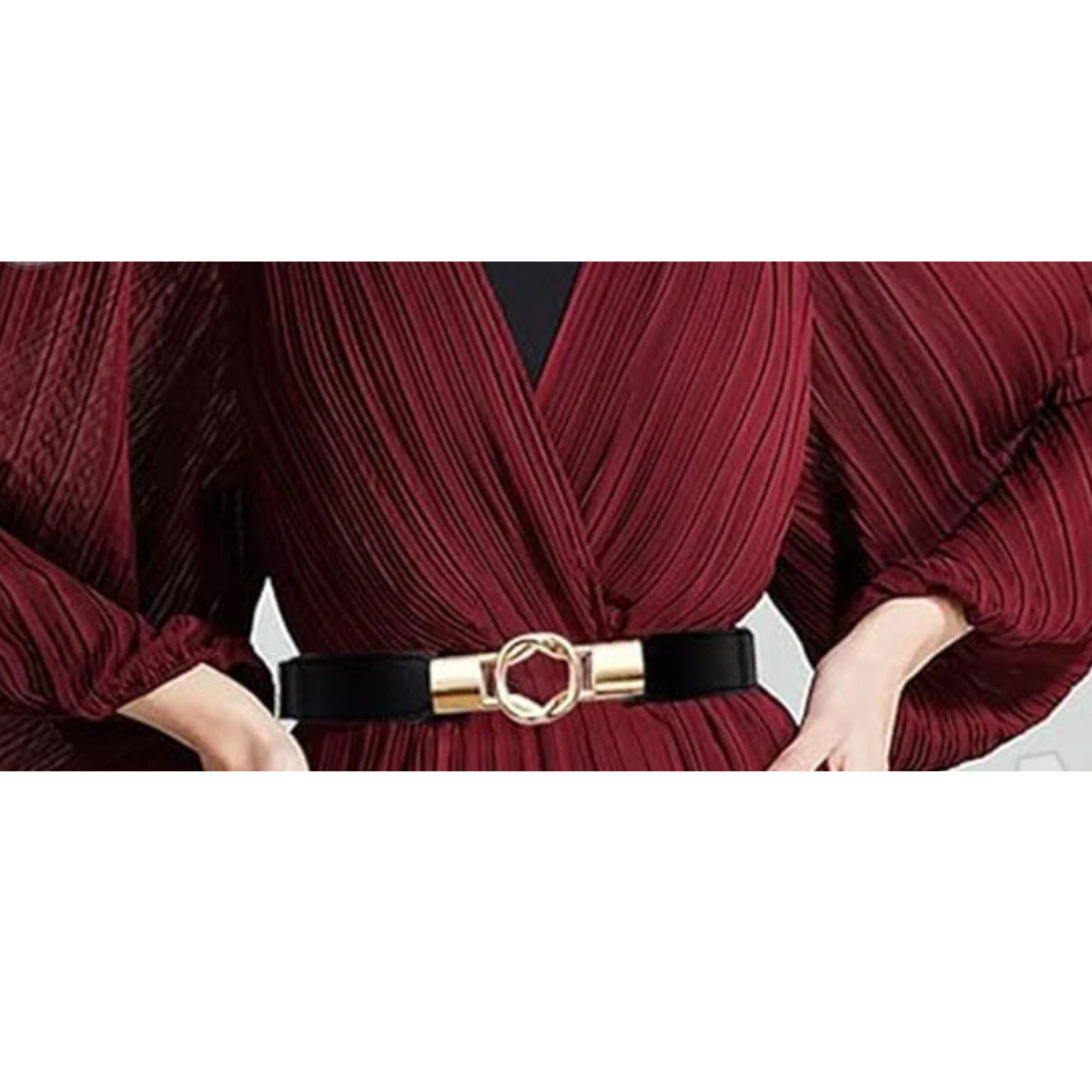 Black Ladies Fashion Dress Slim Waist Belt Adjustable Accessory