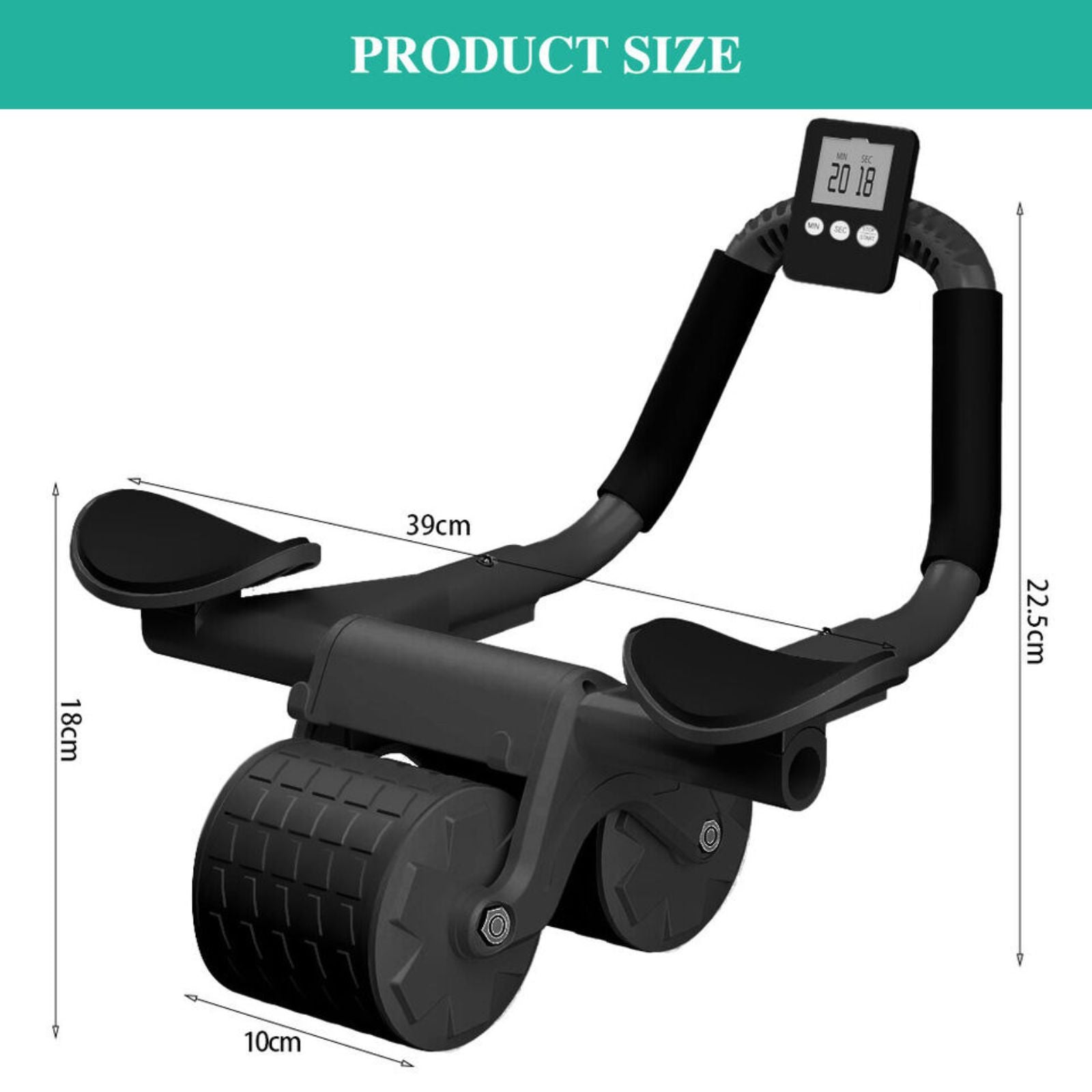 Ab Roller Wheel With Elbow Support Automatic Rebound Abdominal Exercise