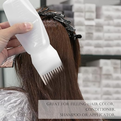Scalp Oil Application Root Comb Applicator Bottle with Graduated Scale White