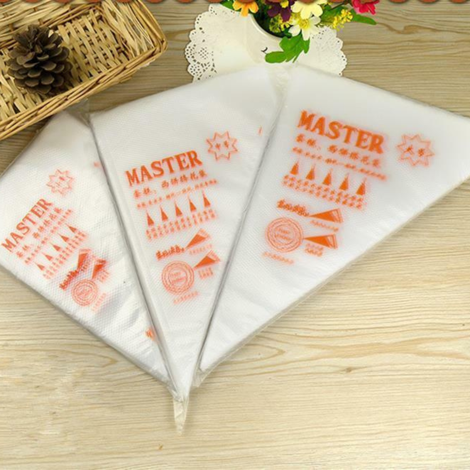 100pcs Large Piping Bags Plastic Disposable Pastry Decor Icing Frosting