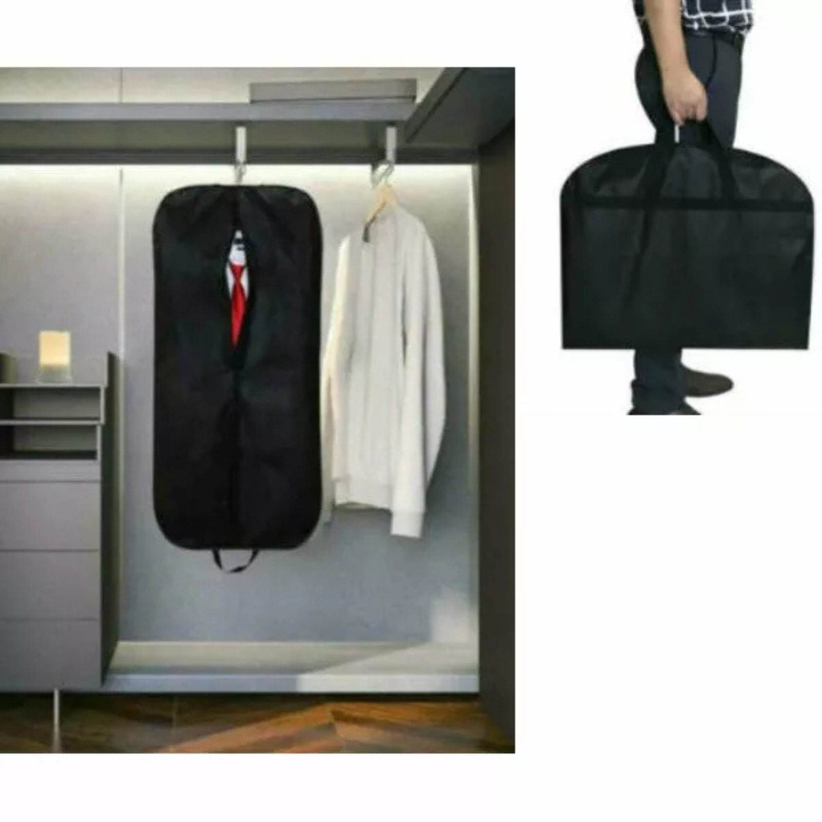 1x Storage Hanger Dustproof Protector Suit Garment Dress Clothes Travel Cover