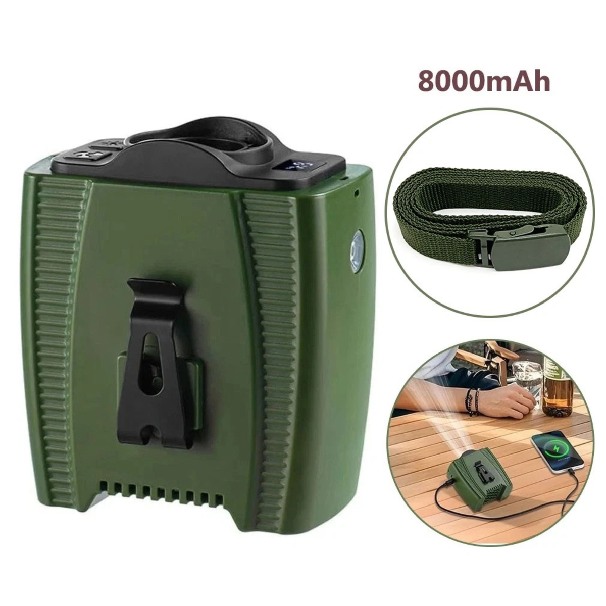 Rechargeable USB Waist Hanging Portable Cooling Fan