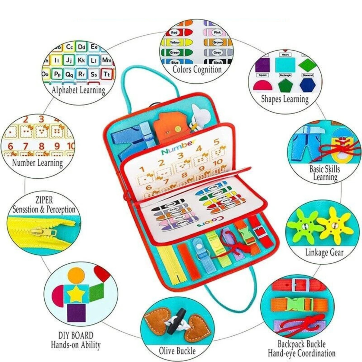 Kids Educational Sensory Busy Board Intelligence Learning Toy