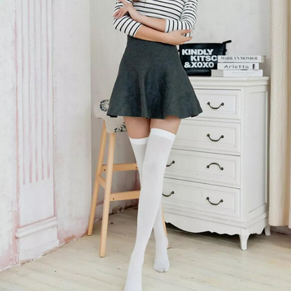 White 1 Pair New Fashion Long Stockings Thigh High Over Knee High Socks Women
