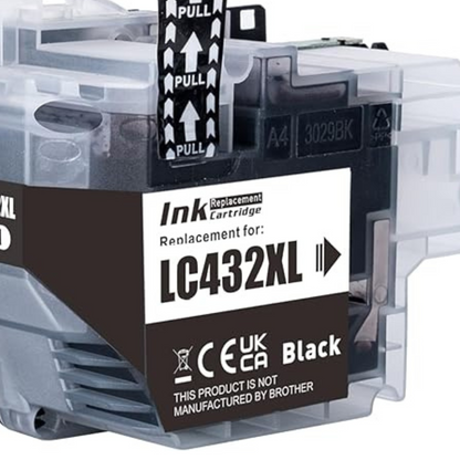 High Yield Black Ink Cartridges 3 Pack Compatible Brother LC-432XLBK