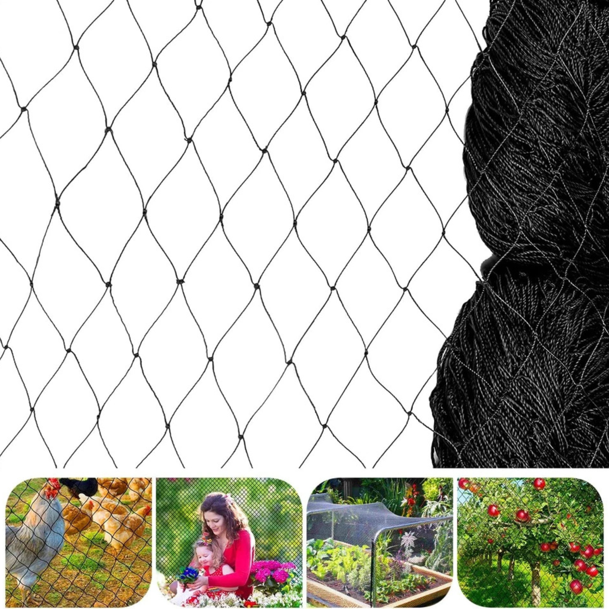 Commercial Anti Bird Netting Mesh Net Black 20mx5m Garden Protection Safety