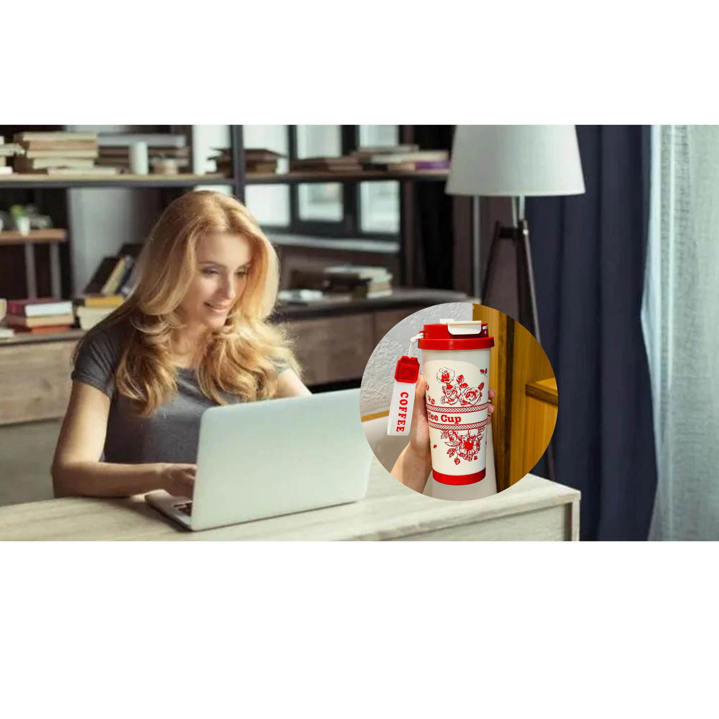 Large Stainless Steel Coffee Mug with Lid D Style Travel Cup