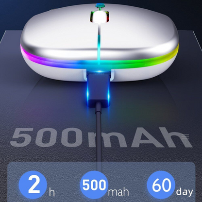 Bluetooth 5.1+ 2.4G Cordless Rechargeable Slim Wireless Mouse For Laptop PC