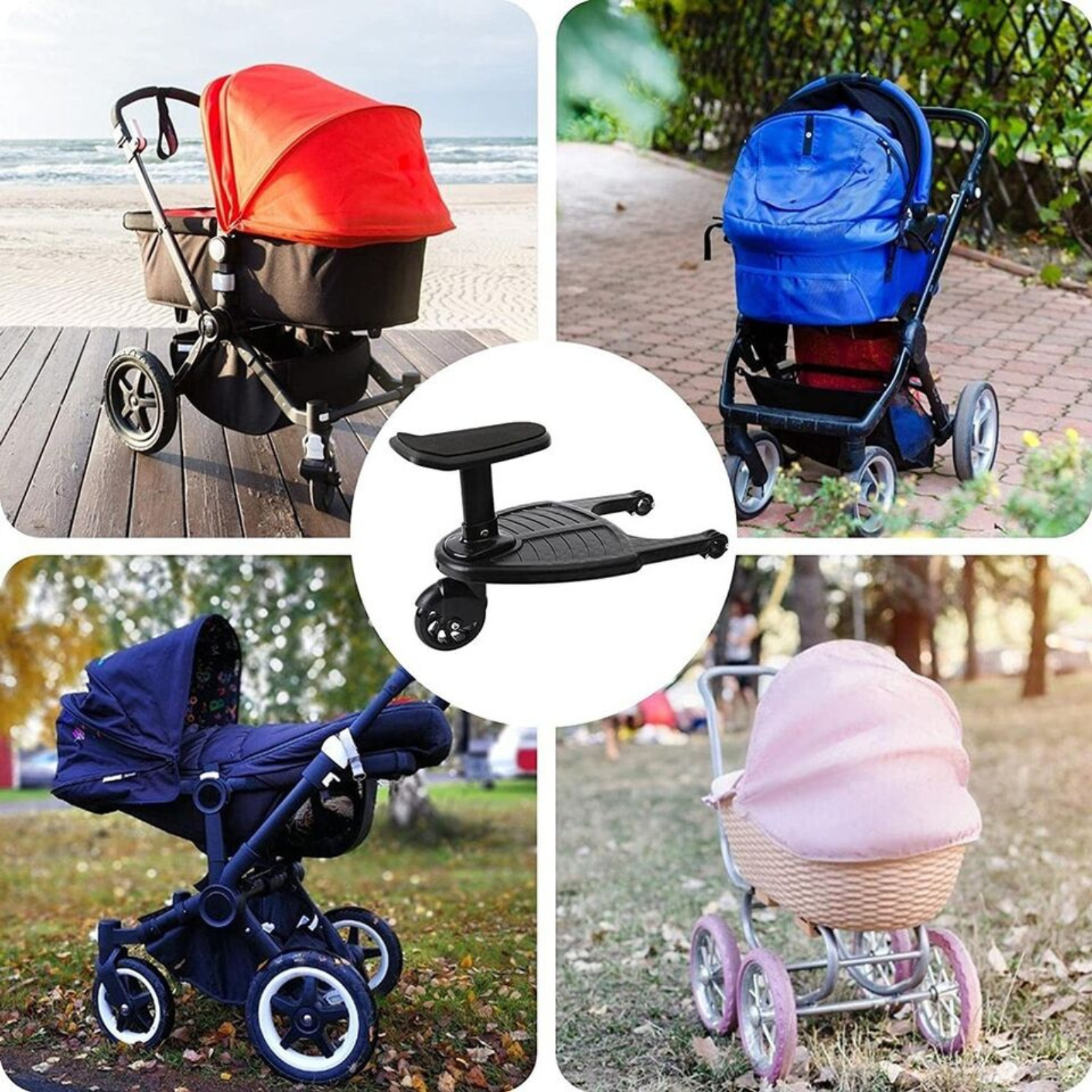 Detachable Seat Glider Universal 2in1 Stroller Holds Children 55lbs Black