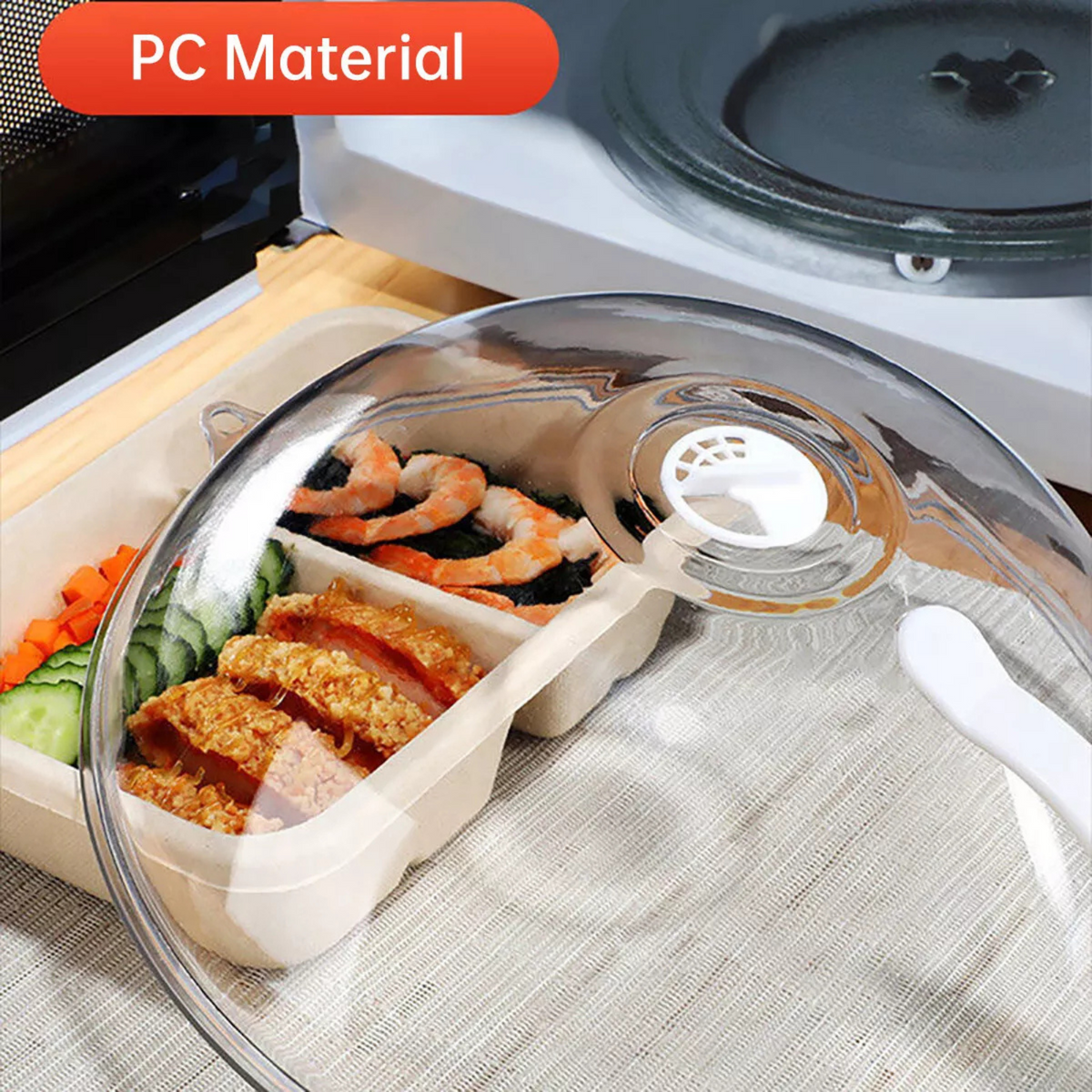 Microwave Oven Food Cover Splatter Guard Plate Lid Turntable  Steam Vents Plate