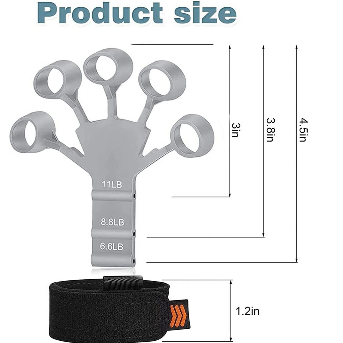 Forearm Trainer Hand Grip Strengthener Finger Exerciser Strength Gripper Grey