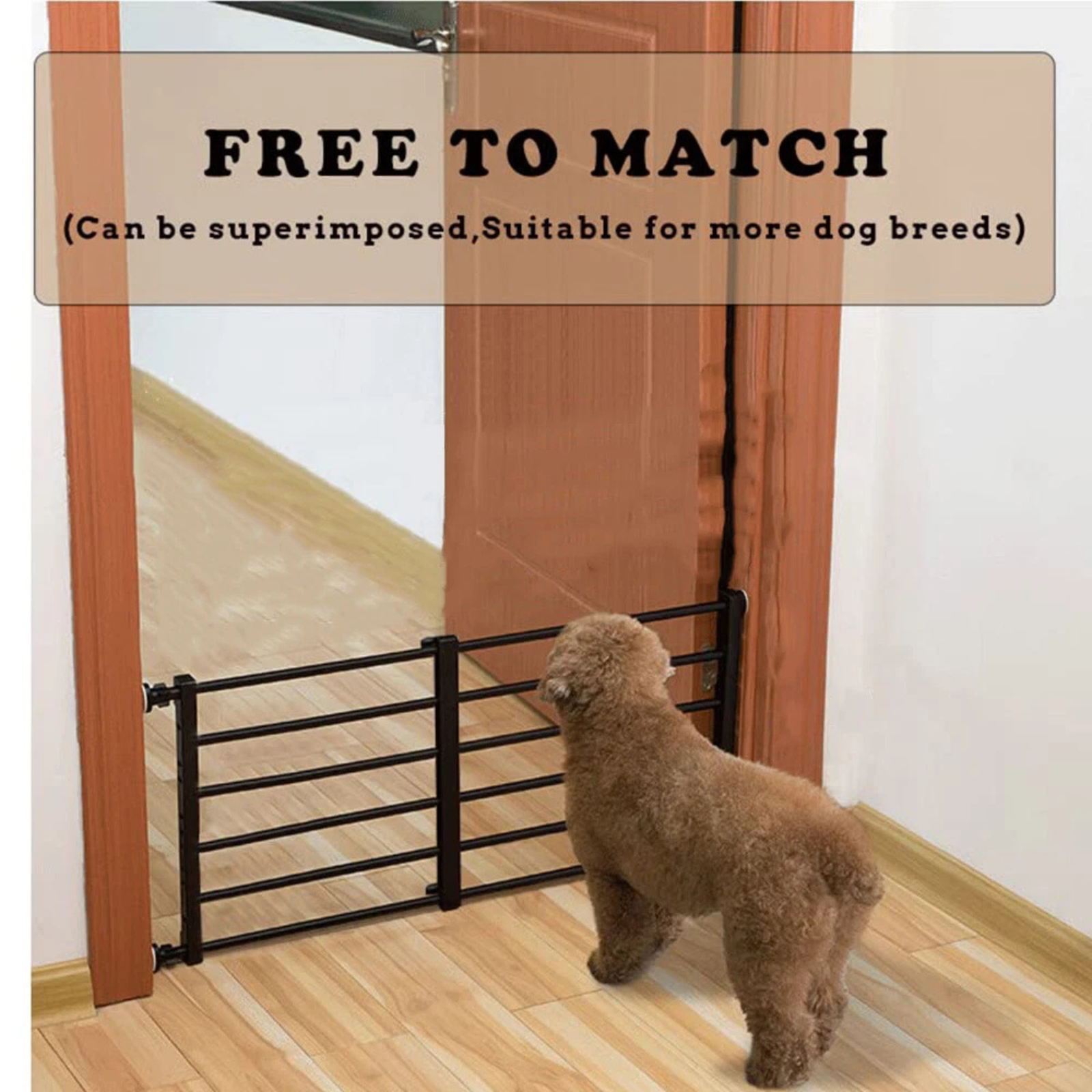 22-39.4" Expandable Small Dog Gates Pressure Pet Baby Gates Short Dog Gates
