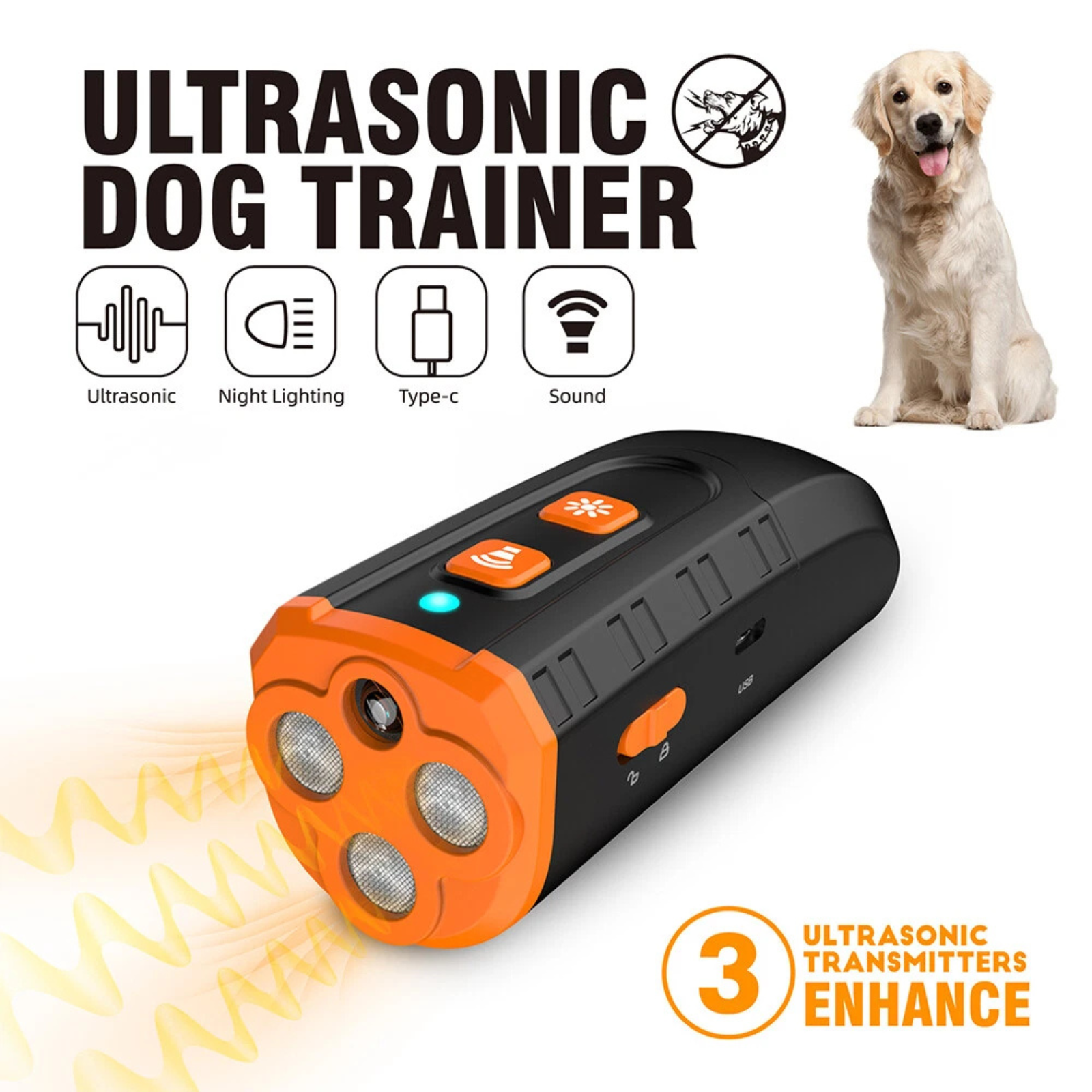 Ultrasonic Dog Barking Control Stop Repeller Anti Bark Device Train Tool
